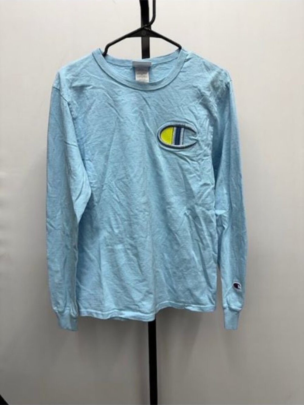Champion Light Blue Logo Long Sleeve Tee